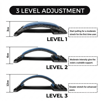 AidUp Care™ — Back Stretcher for Back Pain Relief | 3-Level Adjustable Lumbar Support & Massage